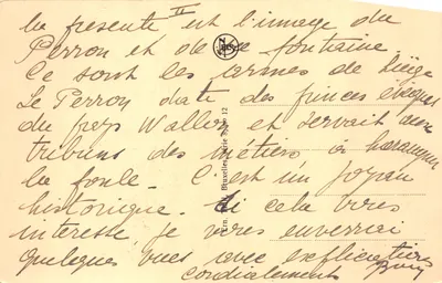 Liège - Le Perron - Fontaine monumentale avec colonne et croix — Verso
