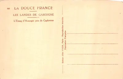 Les Landes de Gascogne — L'Étang d'Hossegor près de Capbreton — Édition d'Art YVON, Paris — 뒷면