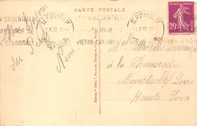 La Haute-Loire Pittoresque — Cathédrale vue du Rocher Cornellé, éditeur Idéal — 뒷면