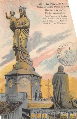 Le Puy (Hte-Loire) — Statue de Notre-Dame de France — IMPRIMÉ SUR LA CARTE n°130