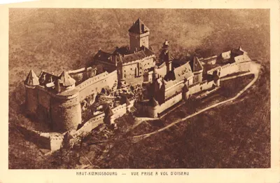 Haut-Kœnigsbourg — Vue prise à vol d'oiseau — éditeur BRAUN & Cie, Imp. Mulhouse-Dornach