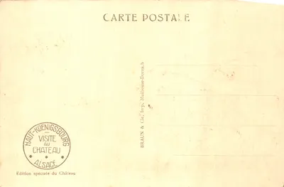 Haut-Kœnigsbourg — Vue prise à vol d'oiseau — éditeur BRAUN & Cie, Imp. Mulhouse-Dornach — Verso