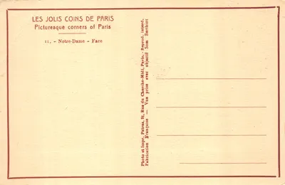 Notre-Dame de Paris — façade — éditeur PATRAS — Verso