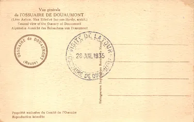 Ossuaire de Douaumont — vue générale — Impression de l'Ossuaire de Douaumont — 뒷면