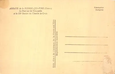 Most nad Trinquelin — Abp. Pierre-qui-Vire (Yonne) — Wyd. d'Art de l'Abbaye de la Pierre-qui-Vire — Rewers