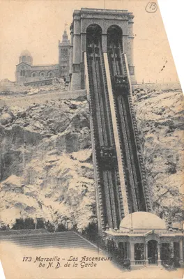 Marseille - Les Ascenseurs de N.D. de la Garde — éditeur impr. sur la carte, n° 173