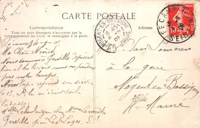La Porte du Roi — archétype rocheux au littoral — éditeur LE CHTORAL (Seine inférieure) n°202 — 背面