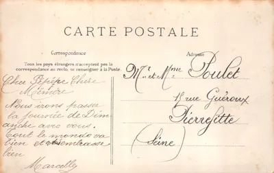 L'Opéra — vue de l'édifice à Paris — éditeur E.L.D. et n° de série 'Modèle Déposé' — 背面