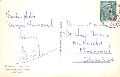 Morlaix - Le Viaduc et le Bassin — éditeur REAL-PHOTO, n° (47) — Verso