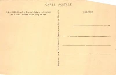 Sète (Hérault) — Station balnéaire et climatique 'Le Stand' inondé par un coup de mer — Lyzon — 裏面