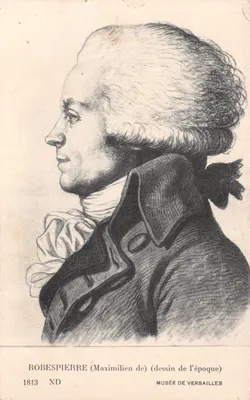 Robespierre (Maximilien de) — portrait de profil — dessin de l'époque, éditeur MUSÉE DE VERSAILLES, n° 1843 ND