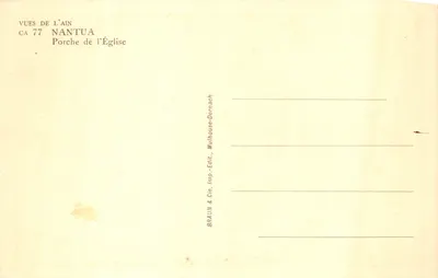 Portal da Igreja — Nantua — editor BRAUN & Cie, Mulhouse-Dornach, n.º CA 77 — Verso