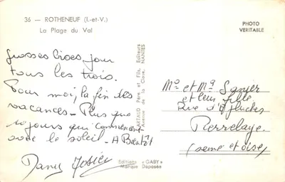 La Plage du Val — ROTHENEF (Ille-et-Vilaine) — Éditeur GABY — 裏面