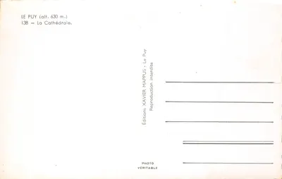 Le Puy — La Cathédrale — Éditions Xavier Mappus — Verso