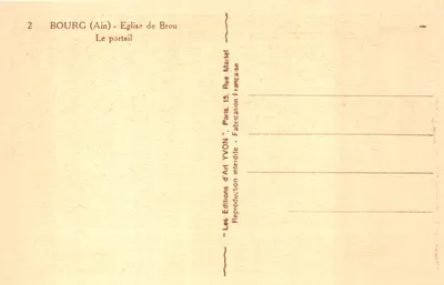 Bourg (Ain) — Portail de l'église de Brou — Éditions d'Art Yvon — 背面