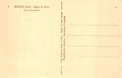 Bourg (Ain) — Église de Brou — Vue d'ensemble — Éditions d'Art YVON, Paris — 背面