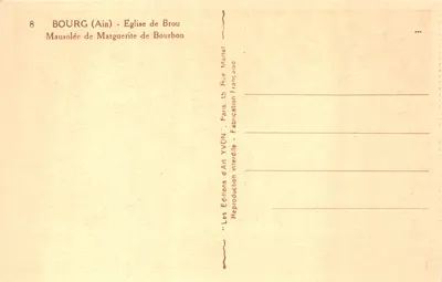 Bourg (Ain) — Mausolée de Marguerite de Bourbon — Les Éditions d'Art YVON, Paris — 背面