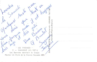 Los picos del Marboré — vista panorámica con altitudes — editor Edlux — Reverso