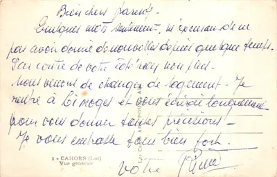 Cahors (Lot) — Ogólny widok z miastem na brzegach rzeki — Wydawca APA — Rewers
