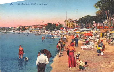 Juan-les-Pins — La Plage — éditeur Cie Alsacienne des Arts Photomécaniques, Strasbourg, n° 165