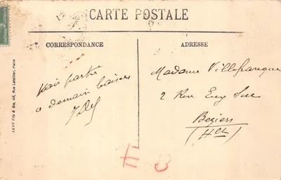 Marseille — Le Château Borelý — éditeur LL. n° 113 — Verso