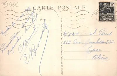 Menton - Vue générale RM — éditeur RM, n° 33 — Verso