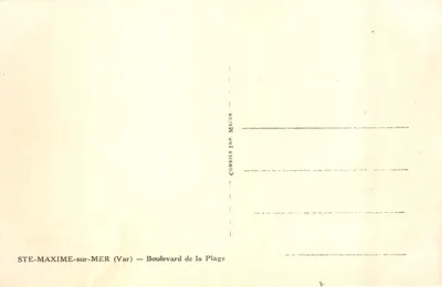 STE-MAXIME-sur-MER — Boulevard de la Plage — editor COMBIBIER IMP. MACON — Verso