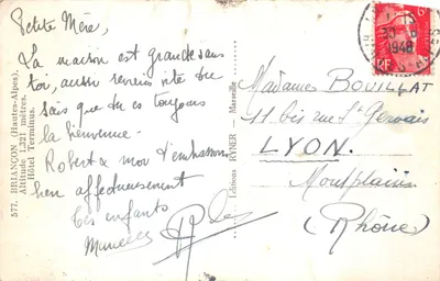 Hôtel Terminus — Briançon (Hautes-Alpes) — Éditions Ryner, n° 577 — पीछे