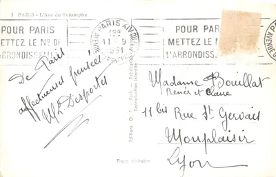 Paryż - Arc de Triomphe — widok panoramiczny — Éditions O.P. Paryż — Rewers