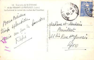 Loara i tunel skalny Cornillon — Okolice Firminy-Le-Pertuiset (Loira) — Wydawnictwo J. Lafond — Rewers