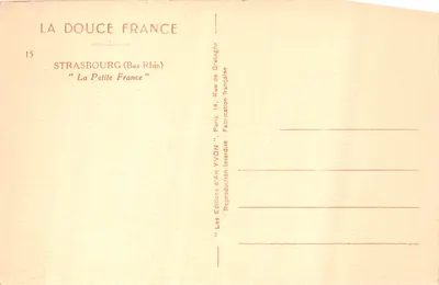 Strasbourg — La Petite France — Éditions d'Art YVON — 裏面