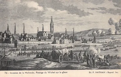 Invasion de la Hollande — Passage du Wahal sur la glace — Ed. F. NATHAN - Reprod. Int