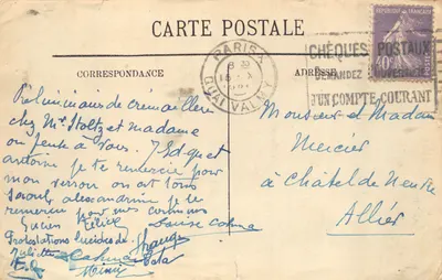 Paris — La Statue de la République — éditeur LL. n° 840 — Verso