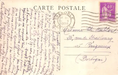 Grenoble — Algemene uitzicht, de Isère en de Alpen — CPAPHIL n°027 — Achterkant