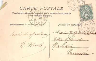 Quimperlé — L’Isolé, vue du Pont — éditeur impr. sur la carte — Verso