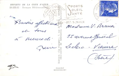 Côte d'Azur — Costas Mediterráneas — Editions « La Cigogne » — Reverso