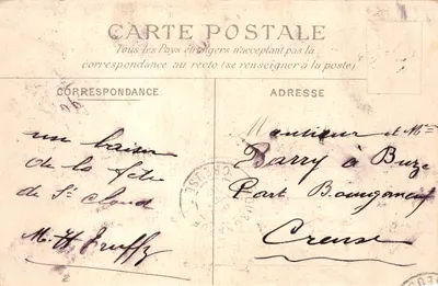 Saint-Cloud — Les Goulottes — editor C.M. n°45 — Verso