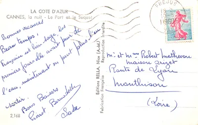 Cannes di notte — Il porto e il Suquet — Editions Rella, Nice — Verso