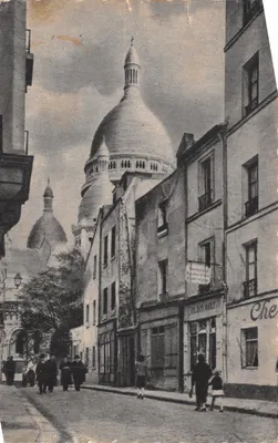 Le Vieux Montmartre et le Sacré-Cœur — vue de rue avec éditeur MARCO et n° 16