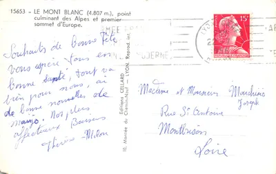 Le Mont Blanc — sommet des Alpes — Éditions Cellaard, Lyon — पीछे