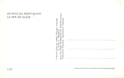 Mont-Blanc — La Mer de Glace — G. ROSSAT-MIGNOD, Annecy — 背面