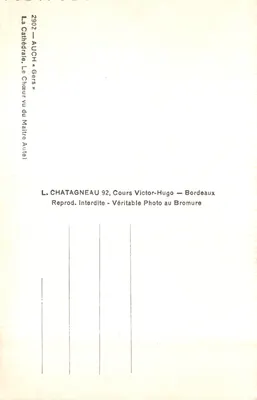 Cathédrale d'Auch — Le Chœur « Gers » — Éditeur Elloe — 裏面