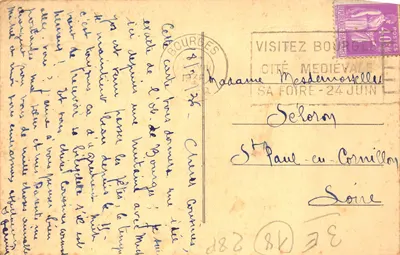 Bourges — Observatório do Padre Moreux — editor impresso na carta — Verso