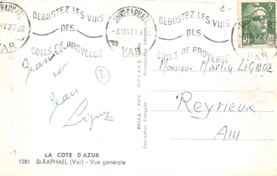 Saint-Raphaël — Vue générale — Rella, Fabrication Française — Verso