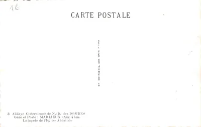 Façade de l'Église Abbatiale — Abbaye Cistercienne de Notre-Dame des Dombes — éditeur MP BOURGEOIS, CHAÎTON-S.-ON — 背面