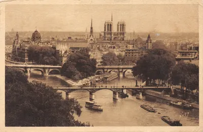 Paris — vue de la Seine avec Notre-Dame et les ponts — Éditions d'Art Yvon, Paris