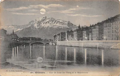 Grenoble — Clair de Lune sur l'Isère et le Moucheron — C. Baffert, Grenoble, n°181
