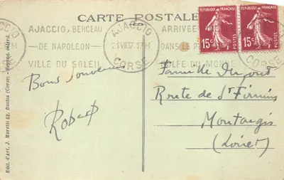 Forêt de Bavella — Corse — éditeur J. Moretti, n° 3657 — पीछे