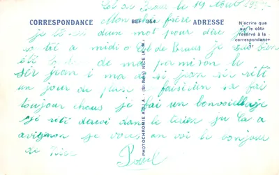 NICE — Le Jardin Albert Ier et le Casino Municipal — Adria, n° 354 — Verso