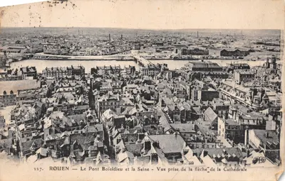 Rouen — Le Pont Boieldieu et la Seine — Vue prise de la flèche de la Cathédrale — Éditeur : n° 227